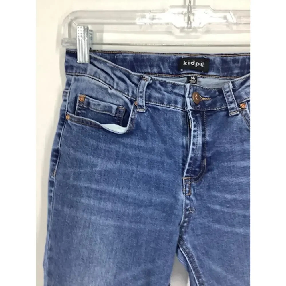Kid Pik Girl's Medium Wash Denim Blue Skinny Jeans Kids Youth Size 14